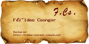 Földes Csongor névjegykártya